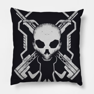 Skull Logo Distressed Graphic Pillow