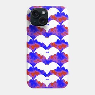 White Bats And Bows Red Blue Phone Case