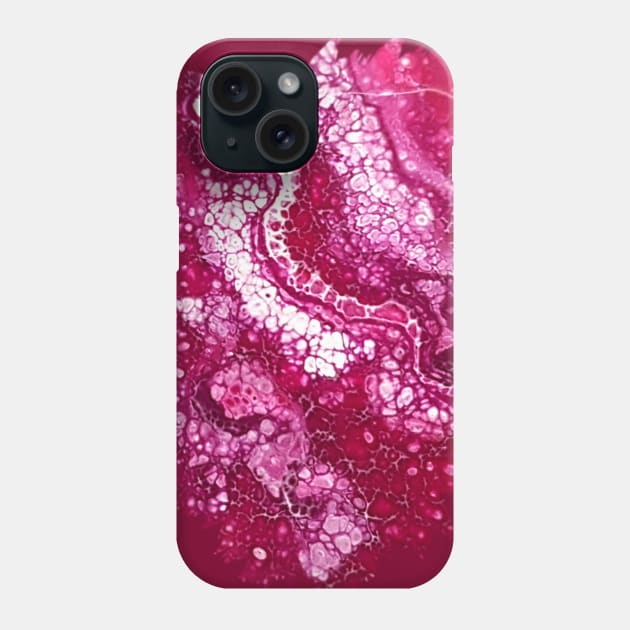 Dark Pink Cells Acrylic Pour Painting Phone Case by Designs_by_KC