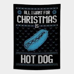 All I Want For Christmas Is Hotdog  - Ugly Xmas Sweater For Hotdog Lover Tapestry