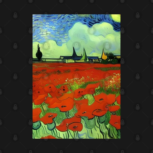 BEAUTIFUL POPPY FIELD VAN GOGH STYLE by sailorsam1805