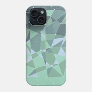 Abstract random geometric pattern green Phone Case