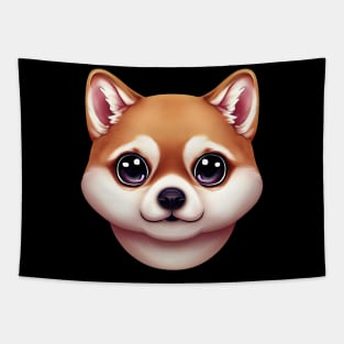 Shiba Inu Expressive Portrait Tapestry