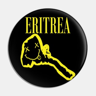 Vibrant Eritrea Africa x Eyes Happy Face: Unleash Your 90s Grunge Spirit! Smiling Squiggly Mouth Dazed Smiley Face Pin