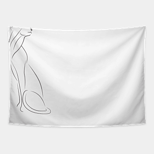 Cat Line-art Tapestry