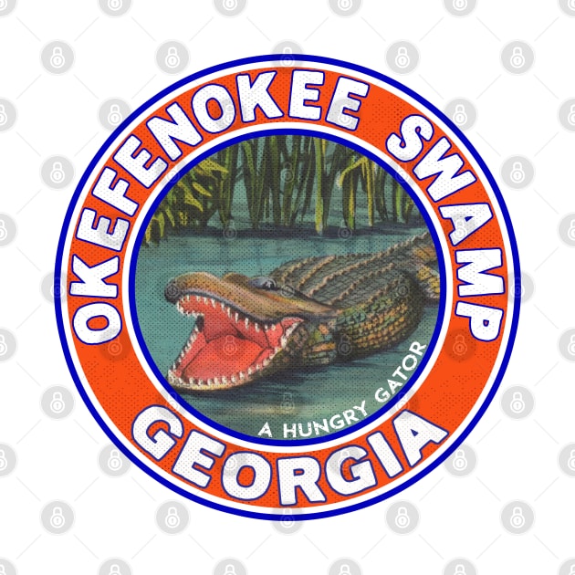 Okefenokee Swamp Georgia Vintage Alligator Gator Travel by TravelTime