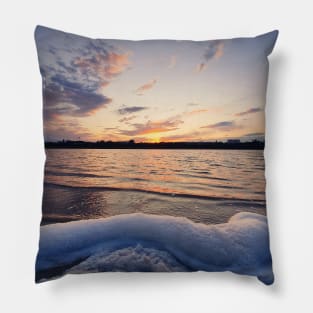 foamy shore Pillow