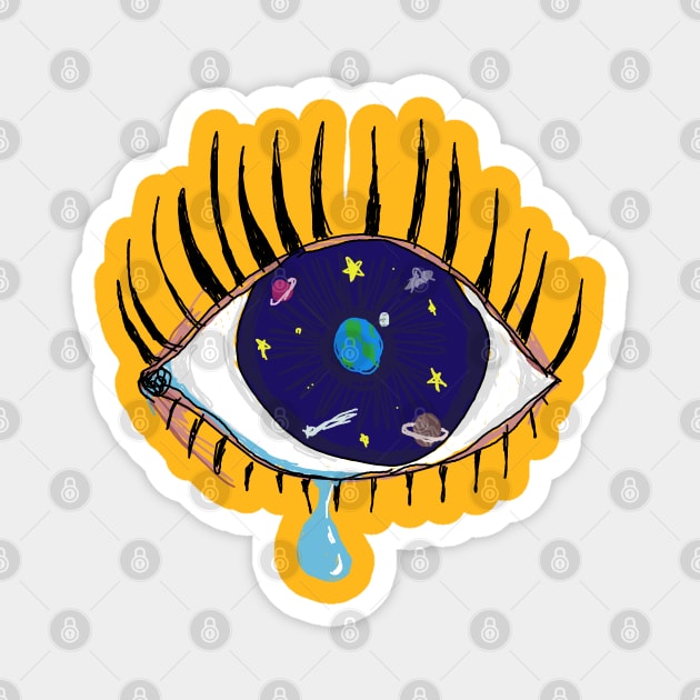 Crying Cosmic Eyes Magnet by Orloff-Tees