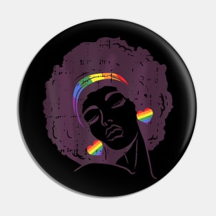 Lgbt Black Woman Rainbow Gay Pride Lgbt Girls Pin