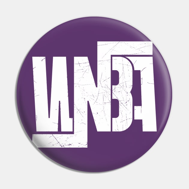 WNBA || Logotype | Grunge | Women's basketball | White Pin by Aloenalone