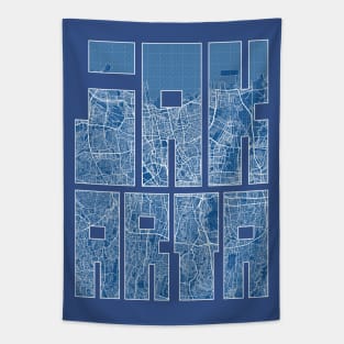 Jakarta, Indonesia City Map Typography - Blueprint Tapestry
