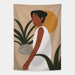 Botanical Woman - Abstract Boho Tapestry