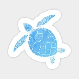 Blue Watercolor Sea Turtle - Coastal Minimal Digital Graphic Design Magnet