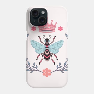 Queen Bee With Crown - Coral Pink Phone Case