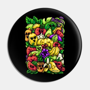 Fruit Doodle Illustration Pin