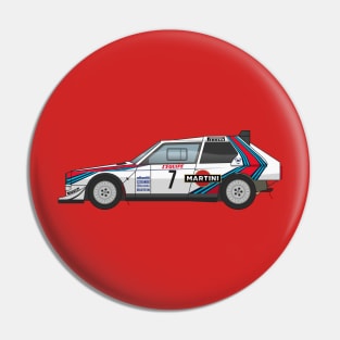 Lancia Delta Rally Martini Racing Illustration Pin