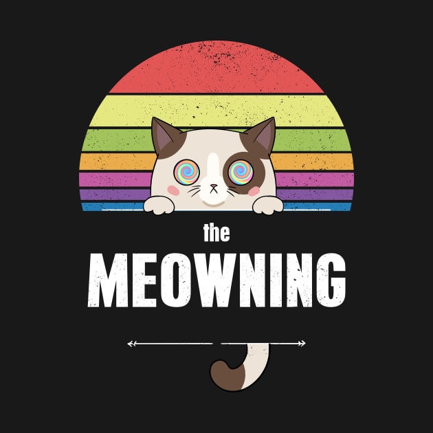 the Meowning. Cute and spooky cat. Creepy funny and disturbing kitty, by Radarek_Design