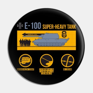 Infographic German super-heavy tank E-100 Pin