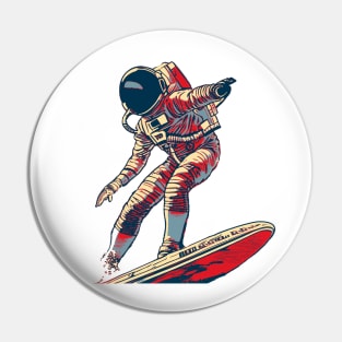 Astronaut Surfing Pin