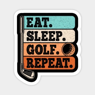 Eat Sleep Golf Repeat Golf Player Retro Golfer Vintage Magnet