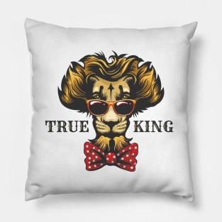 Lion Head in a Glasses with Bow Tie Pillow