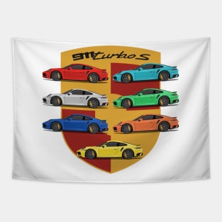 supercar 911 turbo s 992 all colors front Tapestry