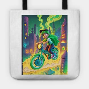 Ghost Rider of the 90s Apocalypse neon nostalgia Tote