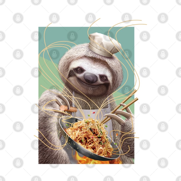 sloth is stir frying noodles by ADAMLAWLESS