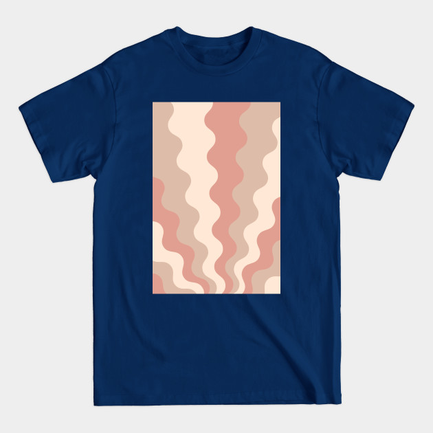 Discover 70s Retro Groovy Lines Seamless Pattern Peach, Pink and Beige - Retro Vintage Aesthetic - T-Shirt