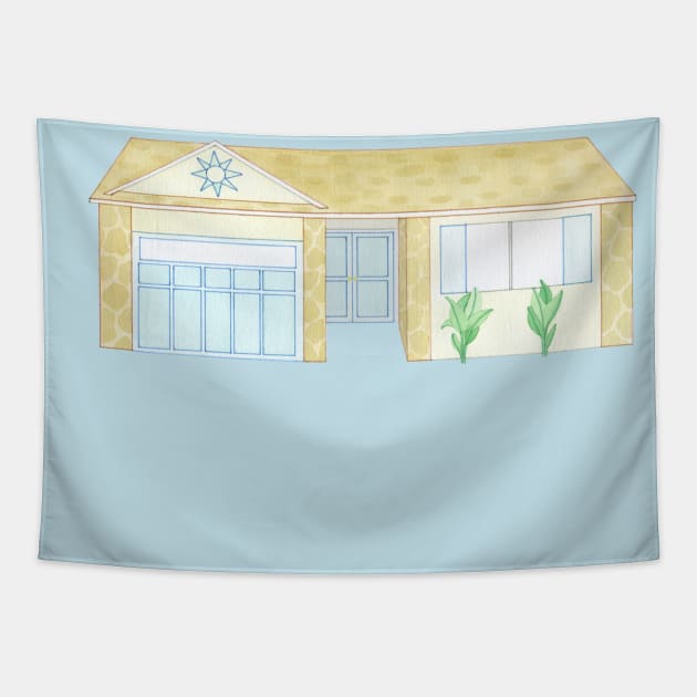 Florida Beach House Tapestry by Malayna