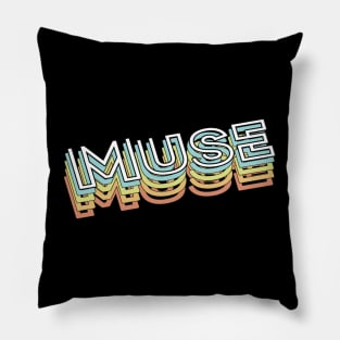 Muse Retro Typography Faded Style Pillow