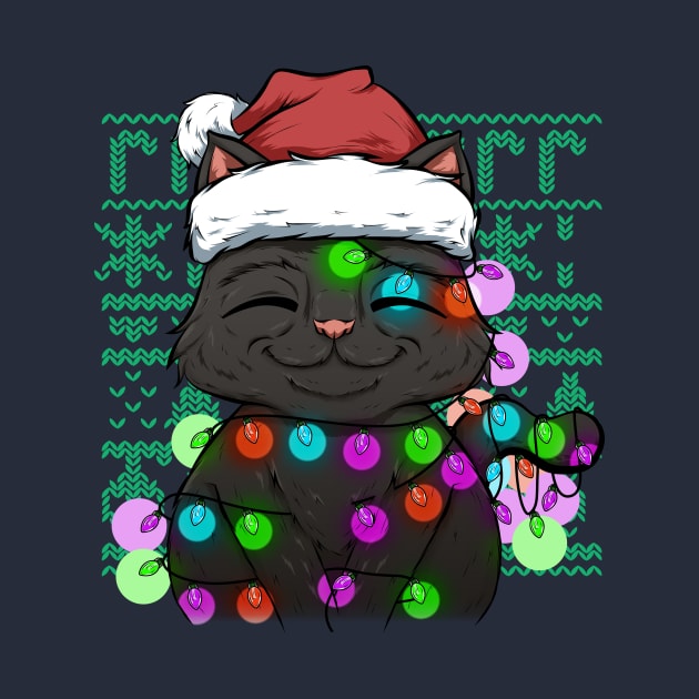 black cat at christmas by the house of parodies