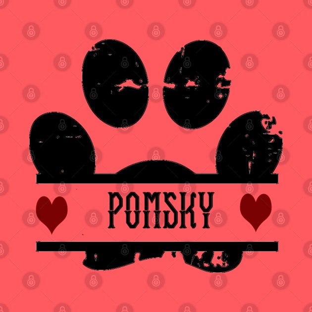 Pomsky dog paw print by artsytee