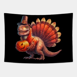 Turkey Saurus Rex Thanksgiving Dinosaur Tapestry