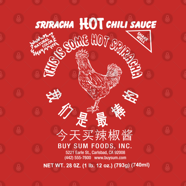 Sriracha Hot Chili Sauce Rooster Spicy Rooster Hoodie TeePublic