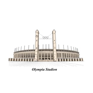 Drawing of Olympia Stadion, Berlin Germany T-Shirt