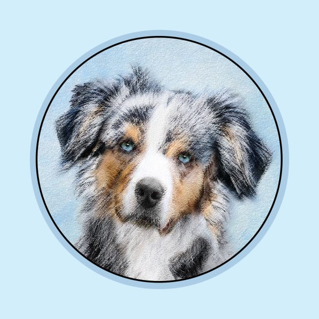 Miniature American Shepherd Painting - Dog Art by Alpen Designs