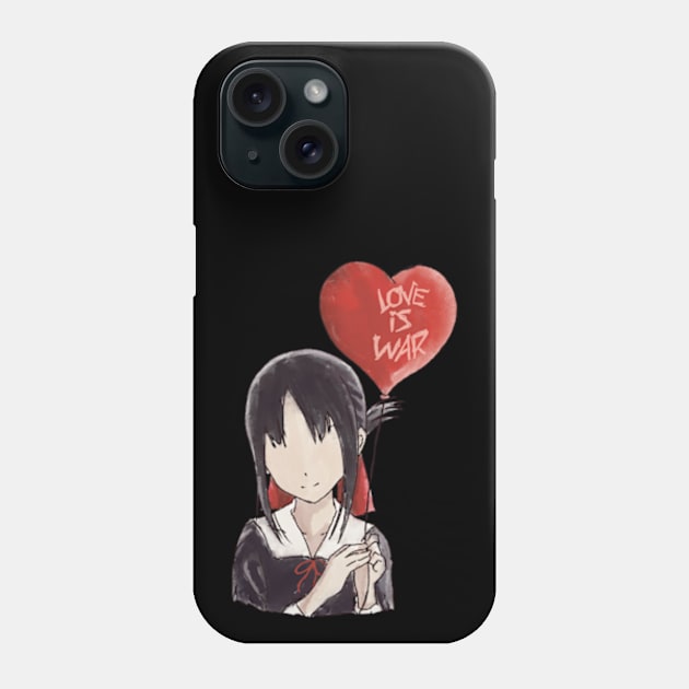 Kaguya sama Kaguya shinomiya holding a heart-shaped red balloon with text on it in an aesthetic watercolor art Phone Case by Animangapoi