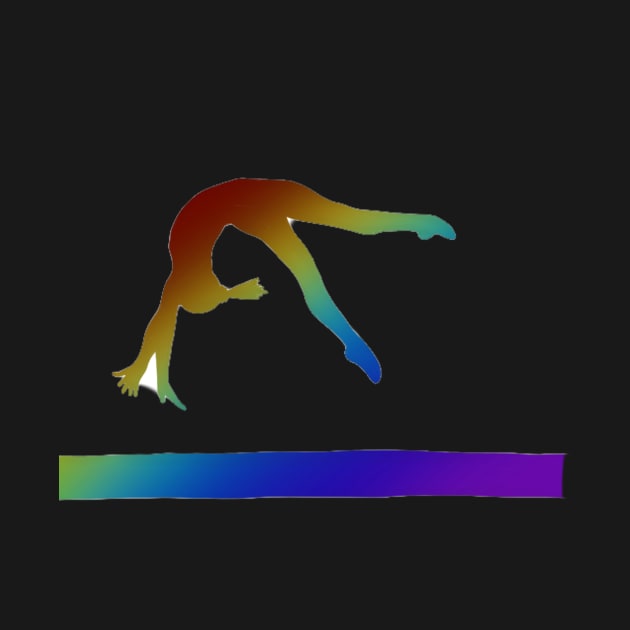 A gymnast doing a back handspring on beam by artsyreader