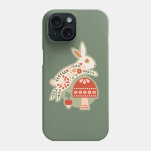 White Rabbit Jumping over a Mushroom Phone Case