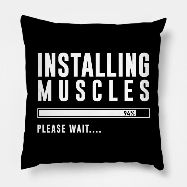 Installing Muscles Please Wait Pillow by evermedia