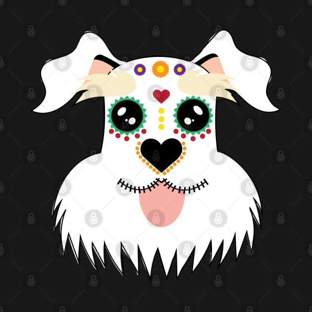 Schnauzer Sugar Skull Halloween by Pets time