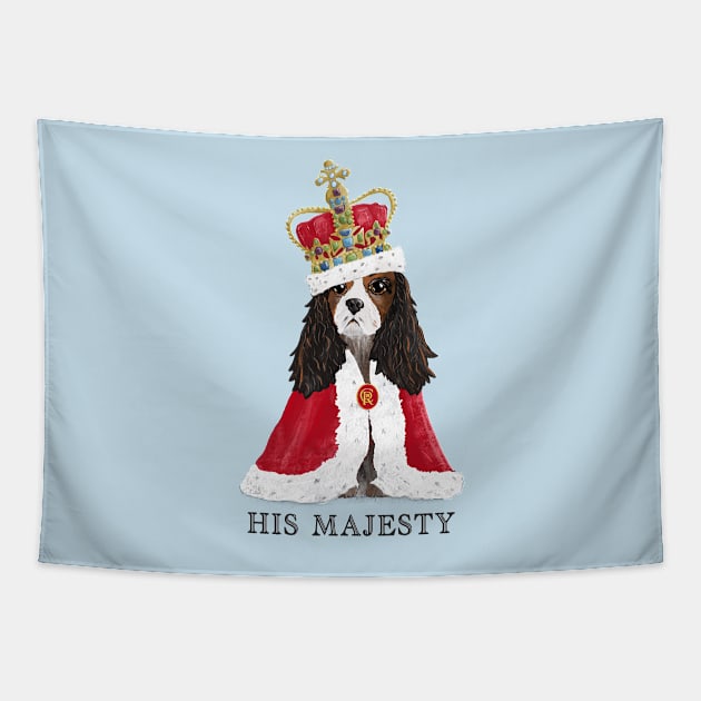 His Majesty King Charles Fun Coronation Souvenir cream Tapestry by NattyDesigns
