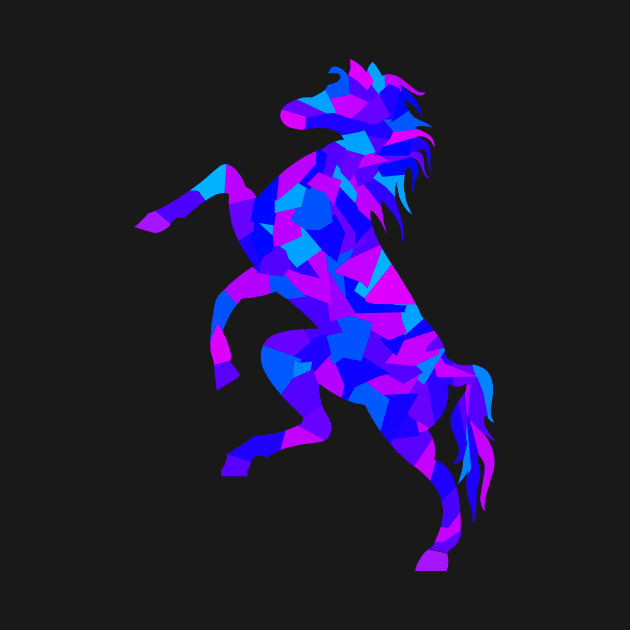 Colorful Geometric Horse by ddtk