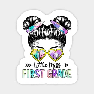 Little Miss First Grade Girls Back To School Shirt Daughter Magnet