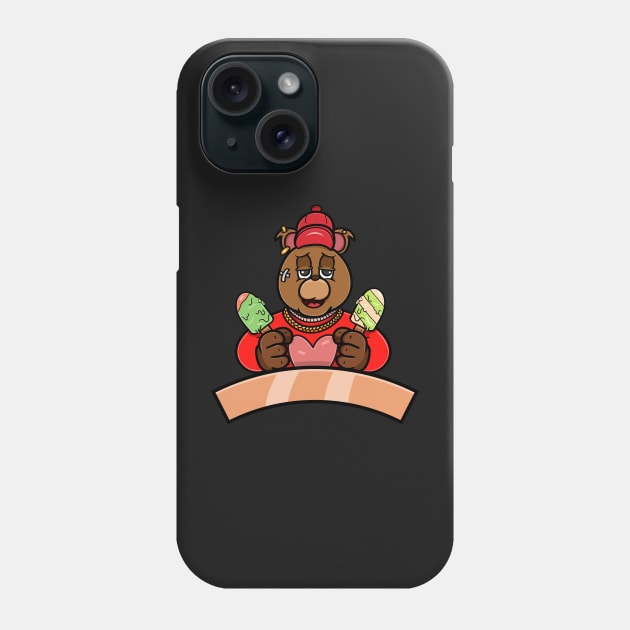 Bear Ice Creams Cartoon Mascot Phone Case by tedykurniawan12