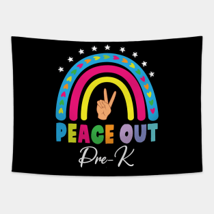 Stars Heart Rainbow Peace Out Pre-k Hello Summer Break Day Tapestry