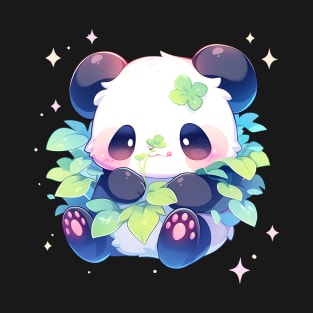 OMG! Cute Panda holding a clover T-Shirt
