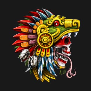 Aztec Serpent Skull Warrior T-Shirt