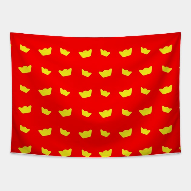 Golden Ingot Yuen Bo Nugget Pattern Tapestry by Kelly Gigi